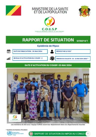 Epidémie de Mpox Rapport de Situation SITREP N7 du 30 mai 2024